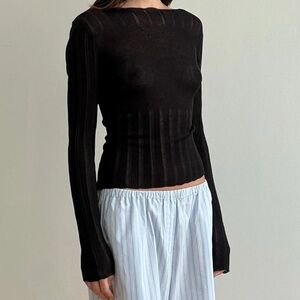 Deiji Studios Open Work Longsleeve -Black